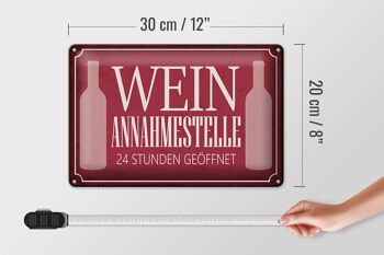 Plaque en tôle indiquant le point d'acceptation du vin 30x20cm 24 heures 4