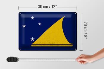 Signe en étain drapeau Tokelau 30x20cm drapeau des Tokelau Vintage sig en étain 4