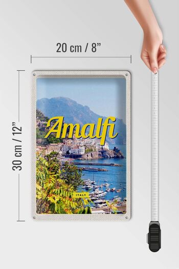 Panneau en étain voyage 20x30cm Amalfi Italie vacances vue sur la mer 4