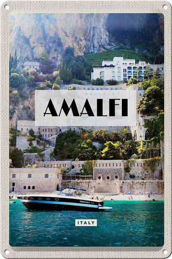 Plaque en tôle Voyage 20x30cm Amalfi Italie - Sélection: Plaque en tôle Voyage 20x30cm Amalfi Italie Tourisme de vacances 1