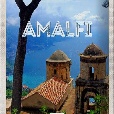 Cartel de chapa viaje 20x30cm Amalfi Italia turismo de vacaciones