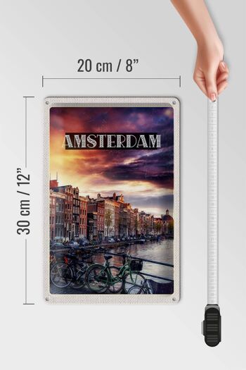 Plaque en tôle voyage 20x30cm Amsterdam coucher de soleil 4