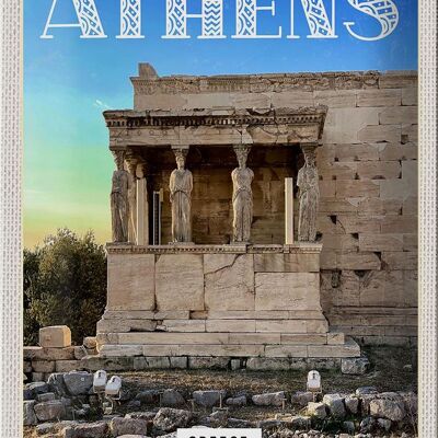 Plaque en tôle voyage 20x30cm Athènes Grèce Acropole