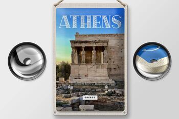 Plaque en tôle voyage 20x30cm Athènes Grèce Acropole 2