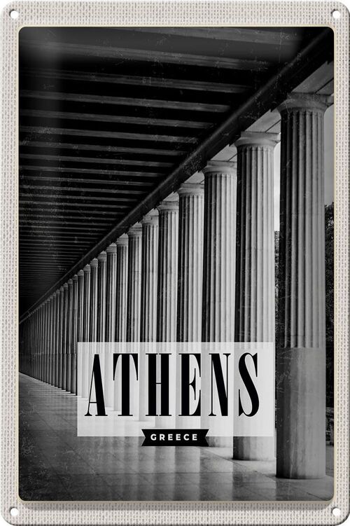 Blechschild Reise 20x30cm Retro Athens Greece Antik