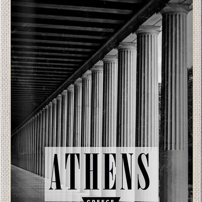 Targa in metallo da viaggio 20x30 cm Retro Atene Grecia Antica