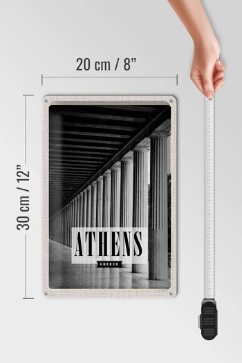 Signe en étain voyage 20x30cm rétro Athènes grèce Antique 4