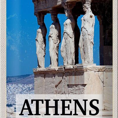 Targa in metallo da viaggio 20x30 cm Decorazione regalo retrò Atene Grecia