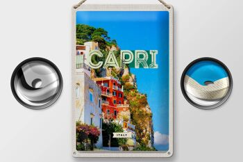 Signe en étain voyage 20x30cm Capri italie ville Bergen vacances 2