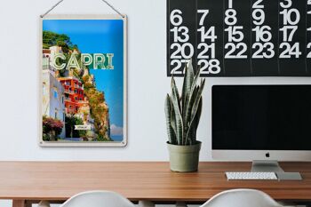 Signe en étain voyage 20x30cm Capri italie ville Bergen vacances 3