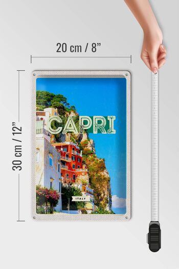 Signe en étain voyage 20x30cm Capri italie ville Bergen vacances 4