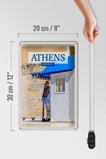 Panneau en étain voyage 20x30cm, Athènes, grèce, Evzone Guard 4