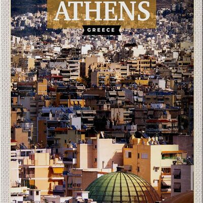 Blechschild Reise 20x30cm Athens Greece Blick auf die Stadt