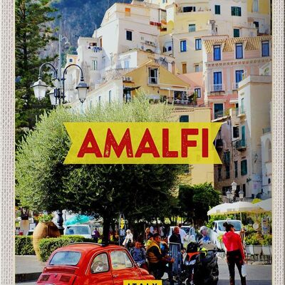 Cartel de chapa de viaje 20x30cm Amalfi Italia vacaciones vacaciones