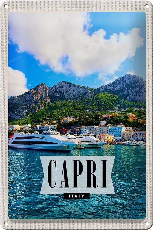 Blechschild Reise 20x30cm Capri Italy Insel Meer Urlaub