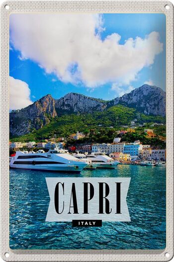 Signe en étain voyage 20x30cm, Capri, italie, île, vacances à la mer 1