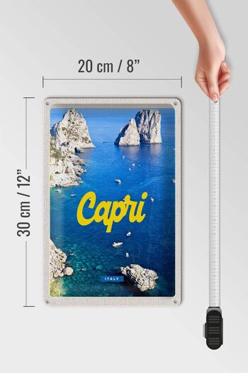 Signe en étain voyage 20x30cm rétro Capri italie mer montagnes 4
