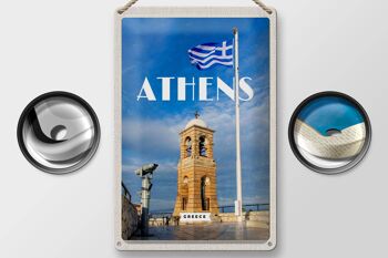 Panneau de voyage en étain, 20x30cm, drapeau d'athènes, grèce, acropole 2