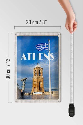 Panneau de voyage en étain, 20x30cm, drapeau d'athènes, grèce, acropole 4