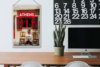 Panneau de voyage en étain, 20x30cm, Athènes, grèce, volets de café 3