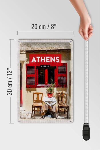 Panneau de voyage en étain, 20x30cm, Athènes, grèce, volets de café 4