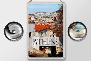 Signe en étain voyage 20x30cm, Athènes, grèce, ville, Destination de voyage 2