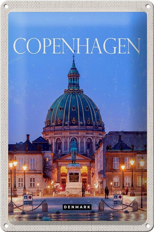 Blechschild Reise 20x30cm Copenhagen Denmark Amalienborg