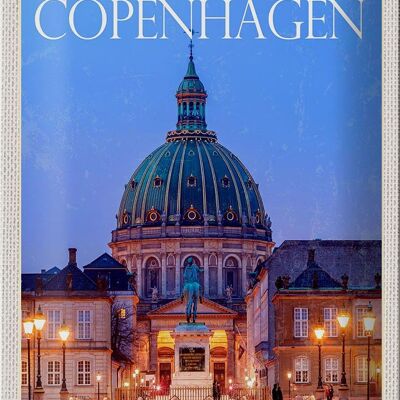Cartel de chapa viaje 20x30cm Copenhague Dinamarca Amalienborg