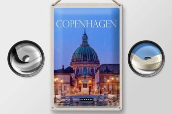 Plaque en tôle voyage 20x30cm Copenhague Danemark Amalienborg 2