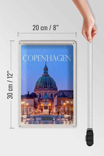 Plaque en tôle voyage 20x30cm Copenhague Danemark Amalienborg 4