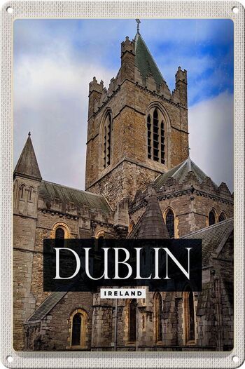 Panneau de voyage en étain, 20x30cm, destination de voyage, château de Dublin, irlande 1