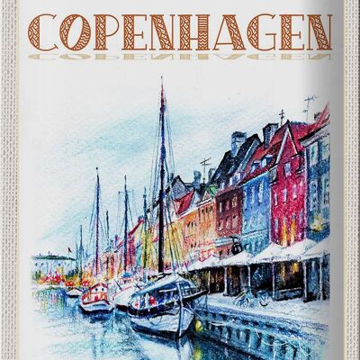 Targa in metallo da viaggio 20x30 cm Art Copenhagen Danimarca Barca