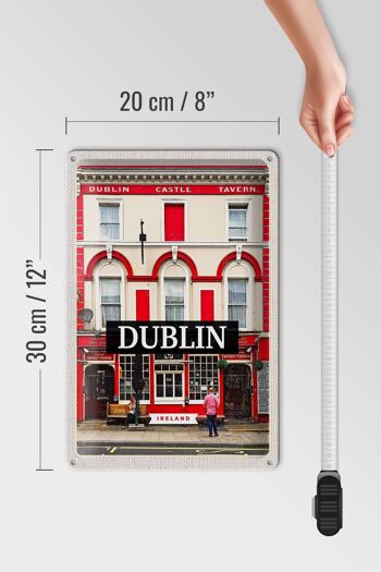Panneau de voyage en étain, 20x30cm, Dublin, irlande, château, taverne, Destination de voyage 4