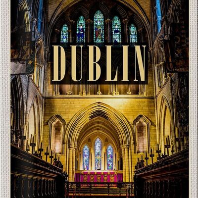 Cartel de chapa de viaje, 20x30cm, destino de viaje de la catedral de Dublín, Irlanda