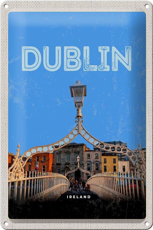 Blechschild Reise 20x30cm Retro Dublin Ireland Reiseziel