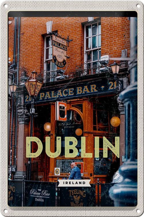 Blechschild Reise 20x30cm Dublin Ireland Palace Bar Reiseziel
