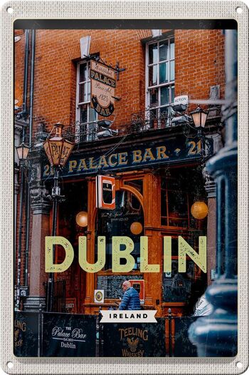 Panneau de voyage en étain, 20x30cm, Dublin, irlande, Palace Bar, Destination de voyage 1