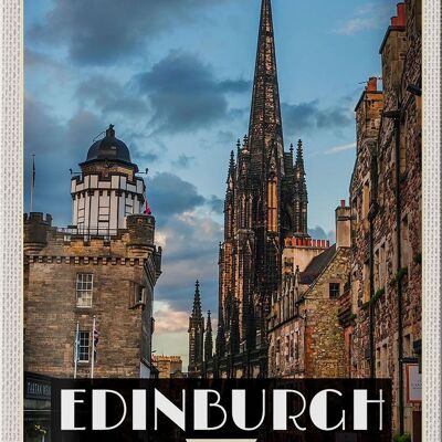 Blechschild Reise 20x30cm Edinburgh Scotland Altstadt