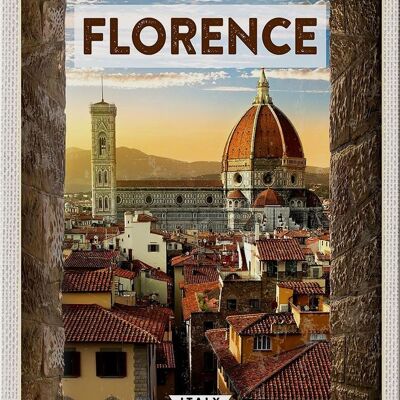 Cartel de chapa de viaje 20x30cm Florencia Italia vacaciones italianas Toscana