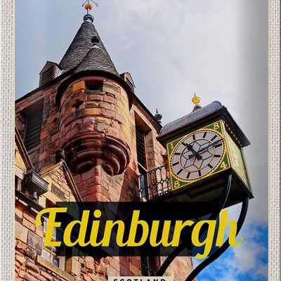 Metal sign travel 20x30cm Edinburgh Scotland spire