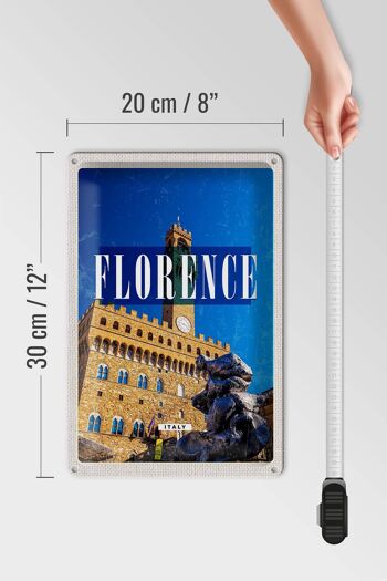 Panneau de voyage en étain, 20x30cm, Florence, italie, tour d'horloge rétro, Toscana 4