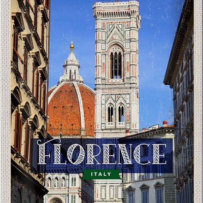 Targa in metallo da viaggio 20x30 cm Firenze Italia Vacanze in Toscana