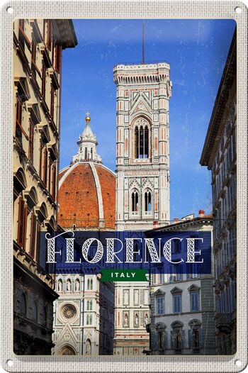 Signe en étain voyage 20x30cm, Florence italie vacances Toscana 1