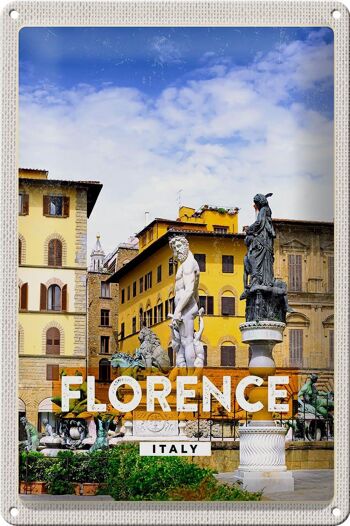 Signe en étain voyage 20x30cm, Florence italie vacances 1