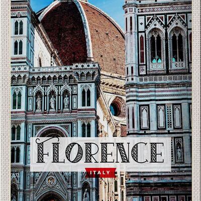Targa in metallo da viaggio 20x30 cm Firenze Italia vacanza centro storico
