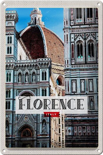 Panneau en étain voyage 20x30cm Florence Italie vacances vieille ville 1