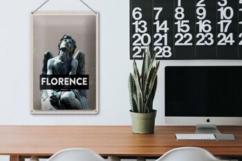 Signe en étain voyage 20x30cm, statue d'ange nostalgique de Florence italie 3