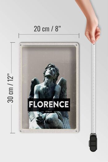 Signe en étain voyage 20x30cm, statue d'ange nostalgique de Florence italie 4