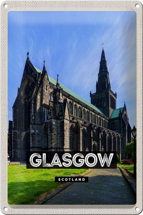 Blechschild Reise 20x30cm Glasgow Scotland Schloss