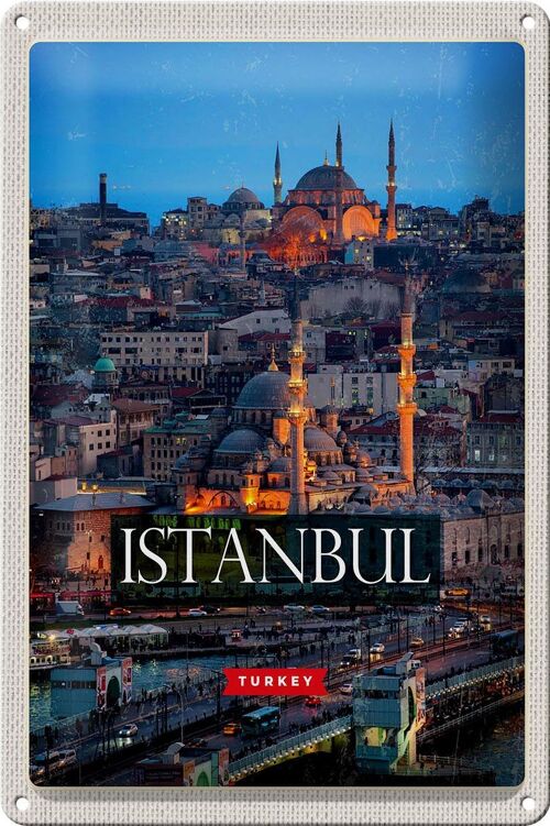 Blechschild Reise 20x30cm Istanbul Turkey Bild Moschee